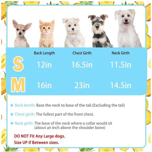 Pupteck Hawaiian Dog Shirt Puppy Polo Shirt Pineapple Costume for Pets - Medium - Picture 4 of 8